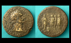 Domitian, Sestertius, Soldiers Reverse